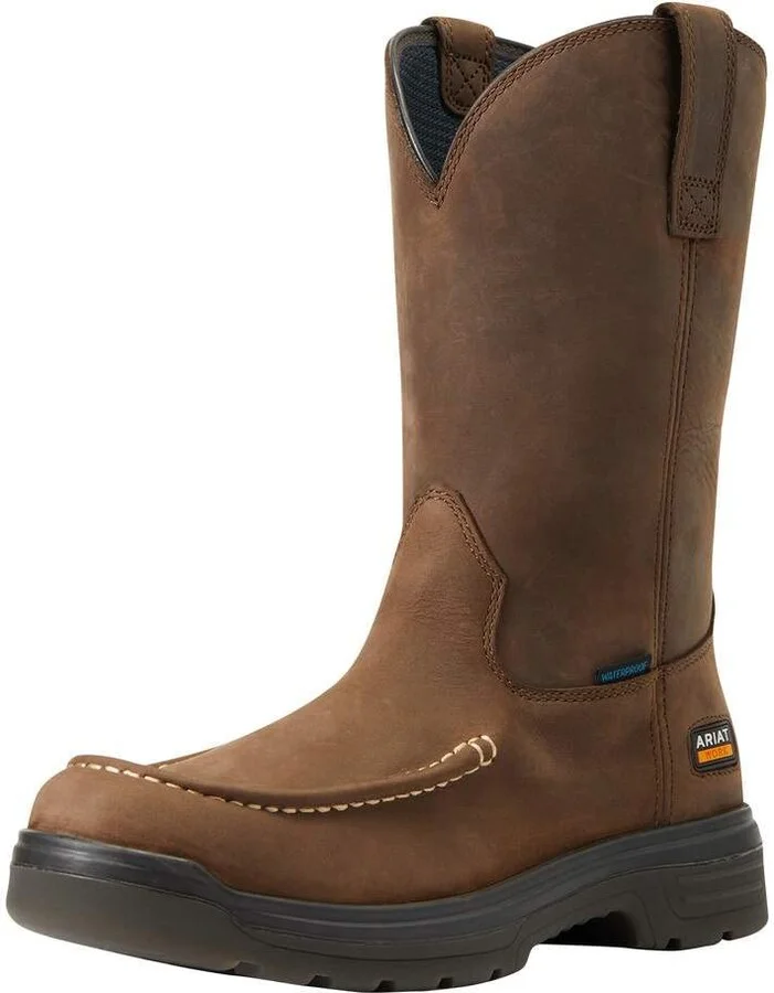 ARIAT BMVY9 Mens Turbo Moc Toe Waterproof Work Boot Mocha 9
