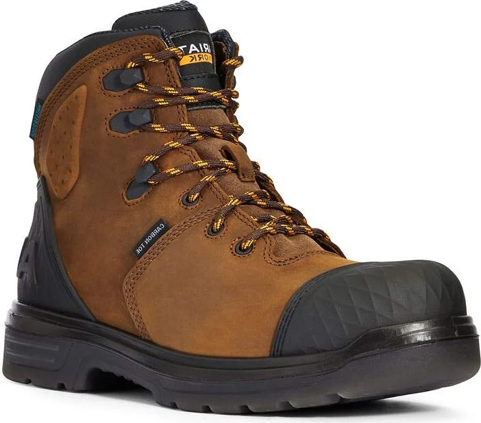 ARIAT BMVY9 Mens Turbo Outlaw 6" Waterproof Carbon Toe Work Boot Barley Brown 7 Wide