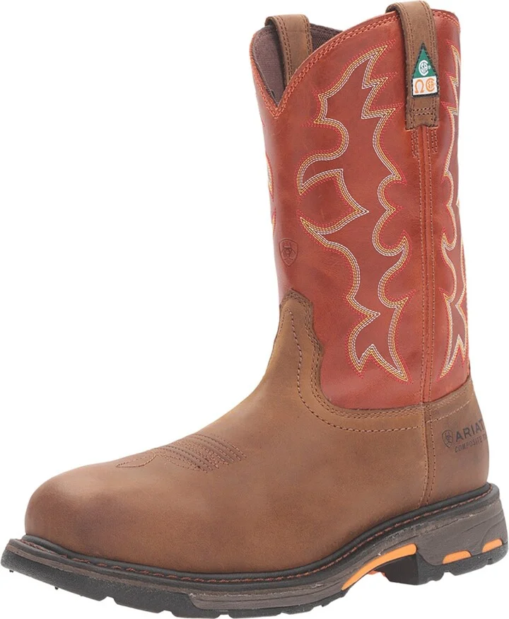 ARIAT BMVY9 Mens WorkHog Wide Square Toe CSA Composite Toe Work Boot Dark Earth/Brick 9 Wide
