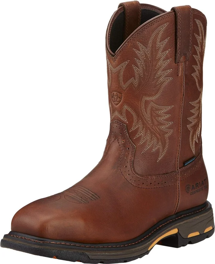 ARIAT BMVY9 Mens WorkHog Wide Square Toe CSA Waterproof Composite Toe Work Boot Dark Copper 11 Wide