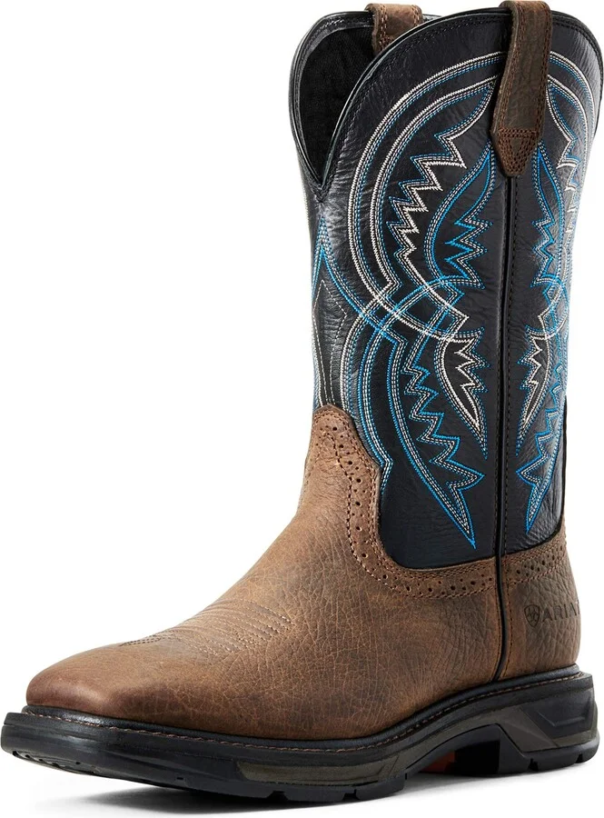 ARIAT BMVY9 Mens WorkHog XT Coil Wide Square Toe Work Boot Earth/Twilight 7