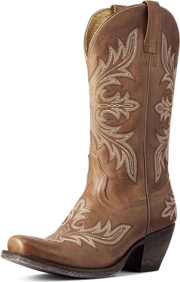ARIAT BMVY9 Womens Circuit Rosewood Western Boot Natural Tan 10