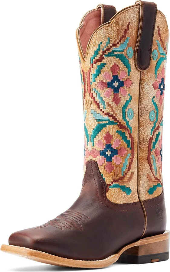 ARIAT BMVY9 Womens Frontier Daniella Western Boot Brazen Tan/Sanded White 6.5