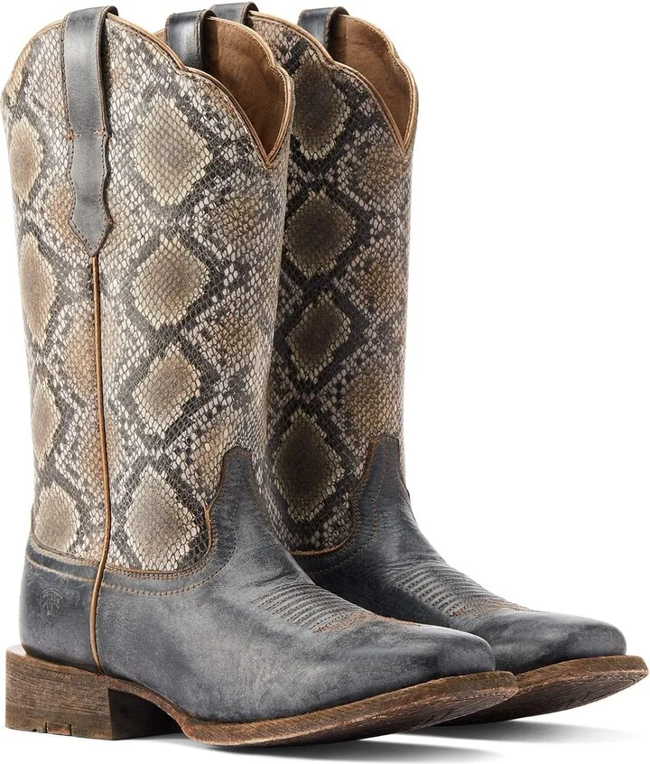 Ariat BMVY9 Womens Frontier Farrah Western Boot Beduino Black/Natural Snake 10