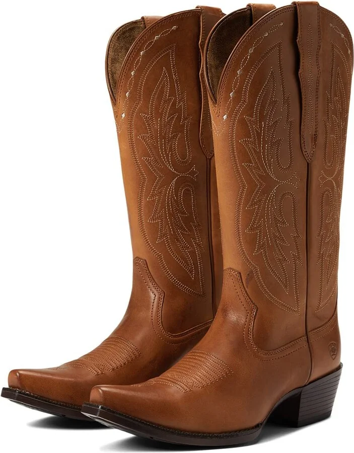 ARIAT BMVY9 Womens Heritage X Toe Elastic Wide Calf Western Boot Treasured Tan 6