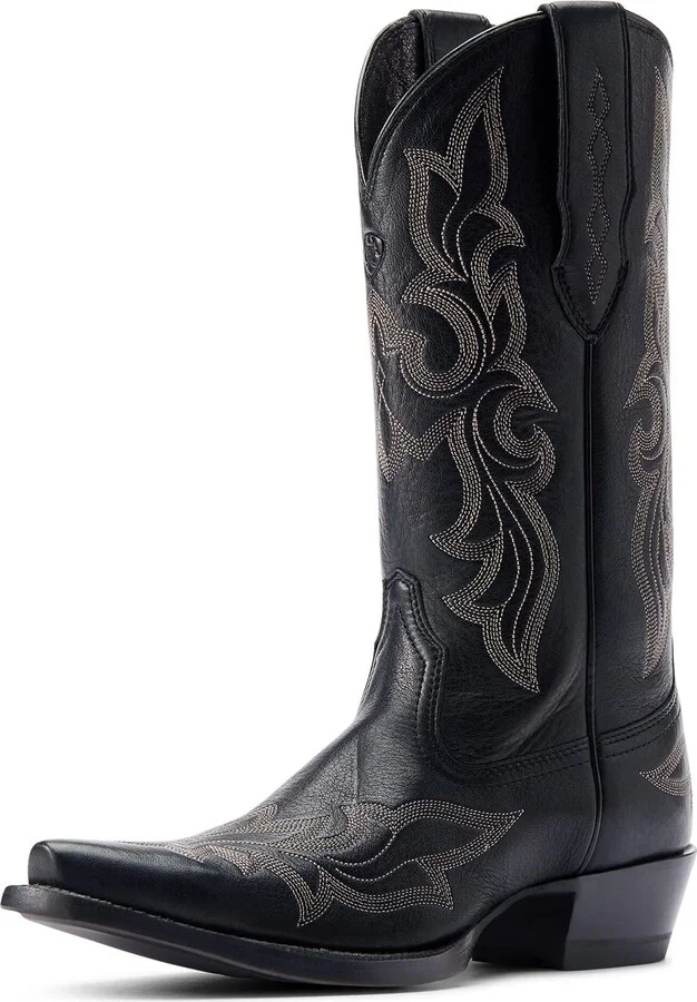 ARIAT BMVY9 Womens Jennings StretchFit Western Boot Black Deertan 6