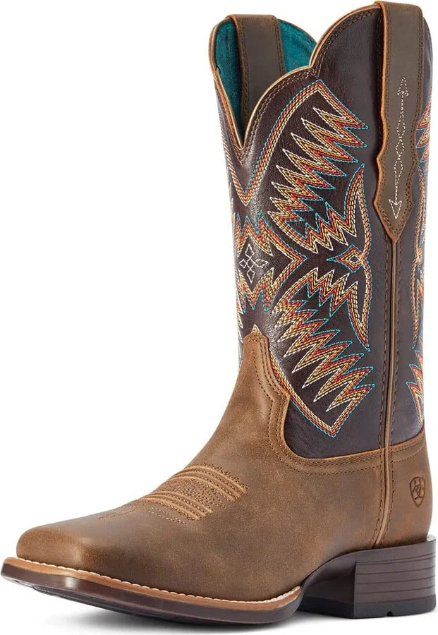 ARIAT BMVY9 Womens Odessa StretchFit Western Boot Fateful Brown/Burnished Pewter 10