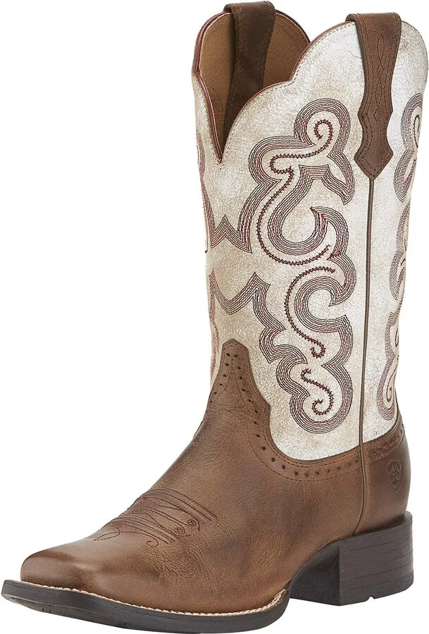 ARIAT BMVY9 Womens Quickdraw Western Boot Sandstorm/Distressed White 9.5