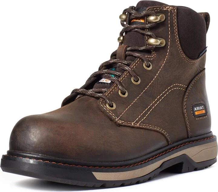 ARIAT BMVY9 Womens Riveter 6" CSA Waterproof Composite Toe Work Boot Dark Brown 9.5