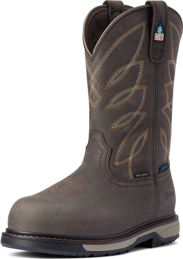 ARIAT BMVY9 Womens Riveter CSA Glacier Grip Waterproof 400g Composite Toe Work Boot Dark Brown 10.5