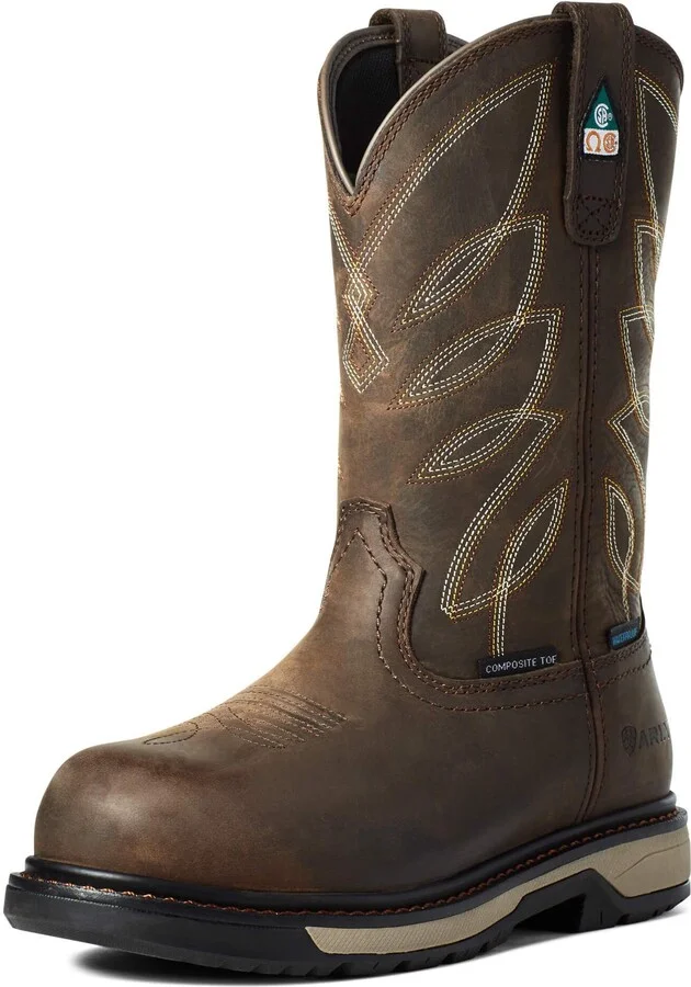 ARIAT BMVY9 Womens Riveter CSA Waterproof Composite Toe Work Boot Dark Brown 10