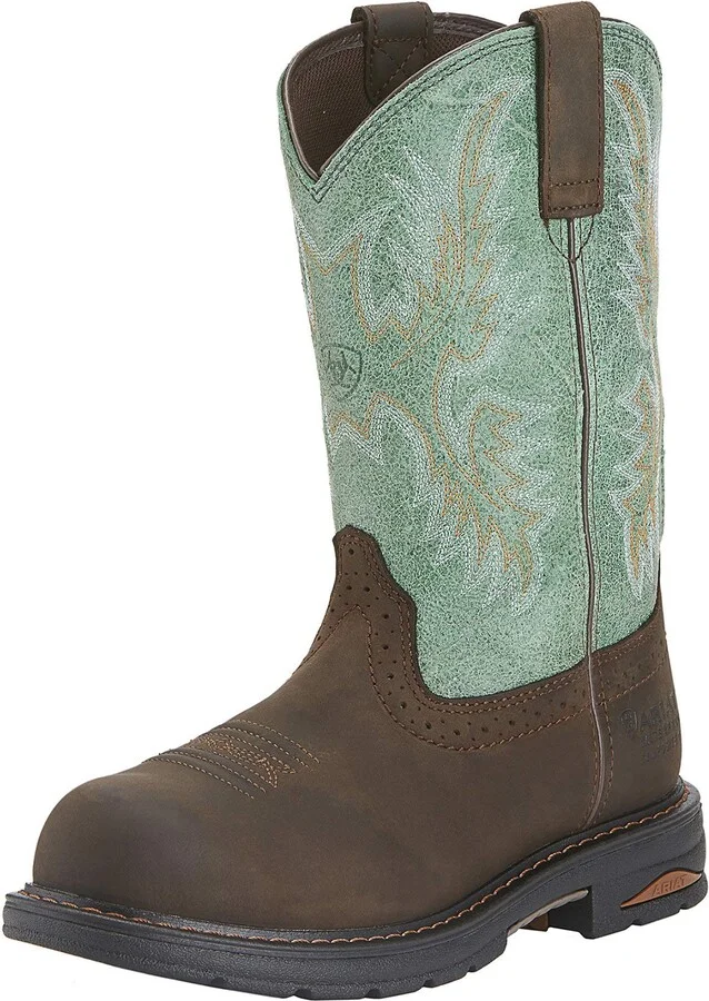 ARIAT BMVY9 Womens Tracey Waterproof Composite Toe Work Boot Oiled Dark Brown/Turquoise 7
