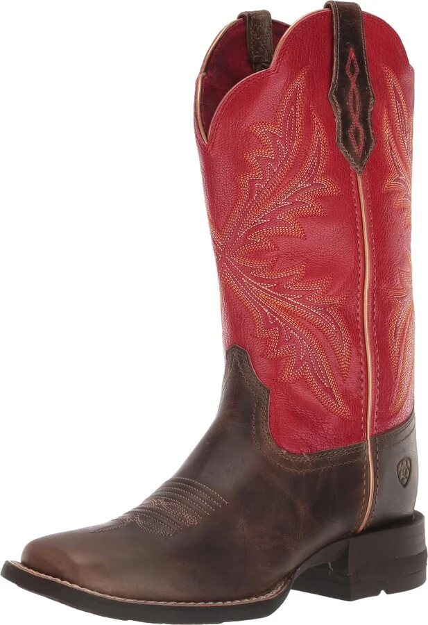 ARIAT BMVY9 Womens West Bound Western Boot Sable/Heart Throb Red 7