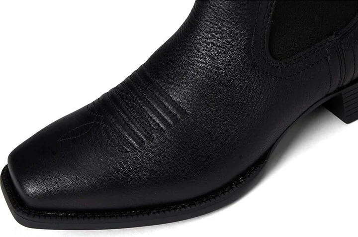 Ariat Booker Ultra Square Toe Western Boots Men's Boots Black Deertan : 7 D - Medium, Leather - Image 2