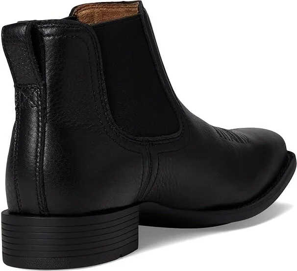 Ariat Booker Ultra Square Toe Western Boots Men's Boots Black Deertan : 7 D - Medium, Leather - Image 4