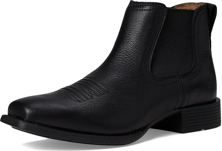 Ariat Booker Ultra Square Toe Western Boots Men's Boots Black Deertan : 7 D - Medium, Leather - Image 5