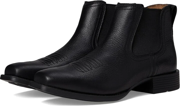 Ariat Booker Ultra Square Toe Western Boots Men's Boots Black Deertan : 7 D - Medium, Leather