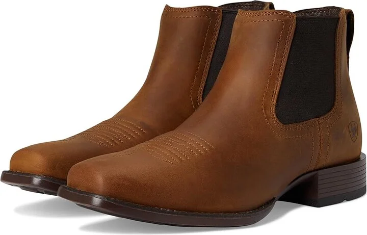Ariat Booker Ultra Square Toe Western Boots Men's Boots Oily Distressed Tan : 7.5 D - Medium, Leather