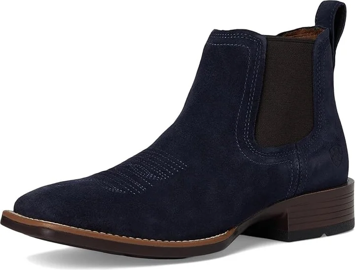 Ariat Booker Ultra Western Boots Men's Shoes Navy Suede : 9 D - Medium, Leather - Image 5