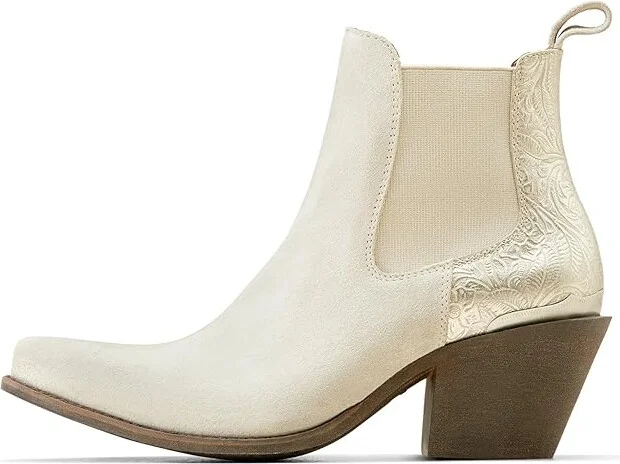 Ariat Bradley Western Boots Women's Shoes Cloud White Suede : 6.5 B - Medium, Leather - Image 5