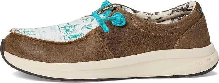 Ariat Buckeye Women's Shoes Honey Bear/Turquoise Westbound : 8.5 B - Medium, Leather - Image 6