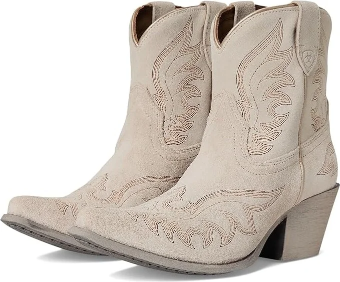 Ariat Chandler Western Boots Women's Shoes Cloud White Suede : 5.5 B - Medium, Leather
