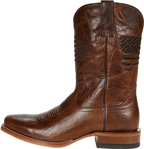 Ariat Circuit Patriot Cowboy Boots Bar Top Brown : 7 EE - Wide, Leather - Image 6