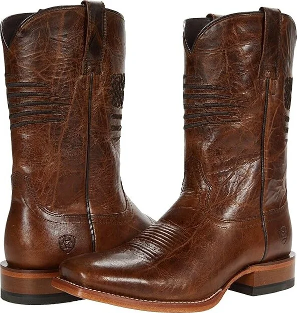 Ariat Circuit Patriot Cowboy Boots Bar Top Brown : 7 EE - Wide, Leather