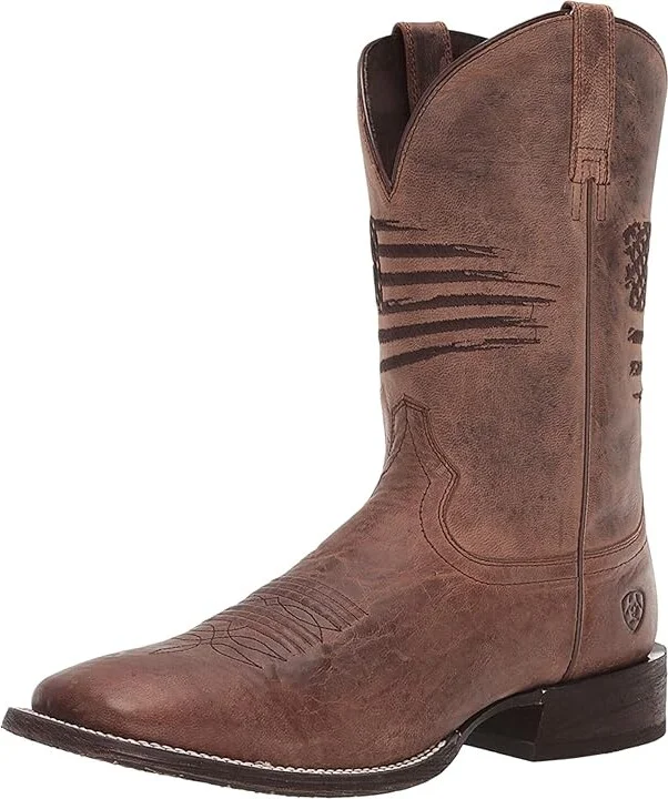 Ariat Circuit Patriot Cowboy Boots Weathered Tan : 8 D - Medium, Leather - Image 2