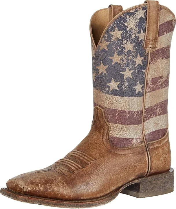 Ariat Circuit Proud Cowboy Boots Naturally Distressed Brown/Distressed Flag : 9 D - Medium, Leather - Image 2