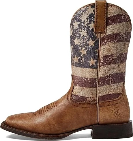 Ariat Circuit Proud Cowboy Boots Naturally Distressed Brown/Distressed Flag : 9 D - Medium, Leather - Image 7