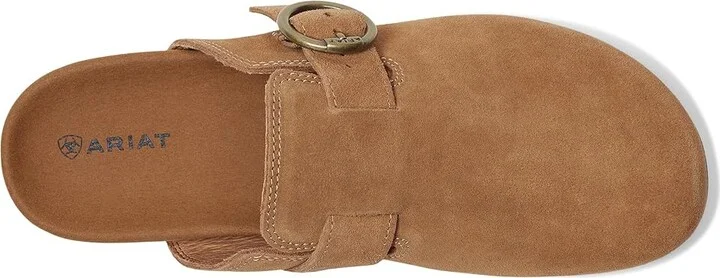 Ariat Country Mule Women's Flat Shoes Caramel Suede : 7 B - Medium, Leather/Rubber/Vinyl - Image 2
