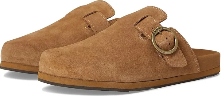 Ariat Country Mule Women's Flat Shoes Caramel Suede : 7 B - Medium, Leather/Rubber/Vinyl