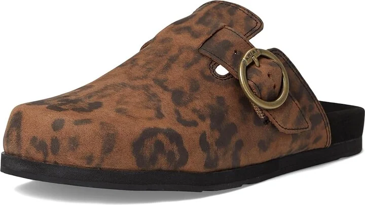 Ariat Country Mule Women's Flat Shoes Leopard Suede : 6 B - Medium, Leather/Rubber/Vinyl - Image 5