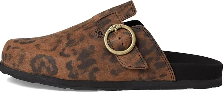 Ariat Country Mule Women's Flat Shoes Leopard Suede : 6 B - Medium, Leather/Rubber/Vinyl - Image 6