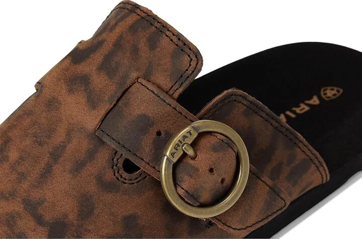 Ariat Country Mule Women's Flat Shoes Leopard Suede : 6 B - Medium, Leather/Rubber/Vinyl - Image 7