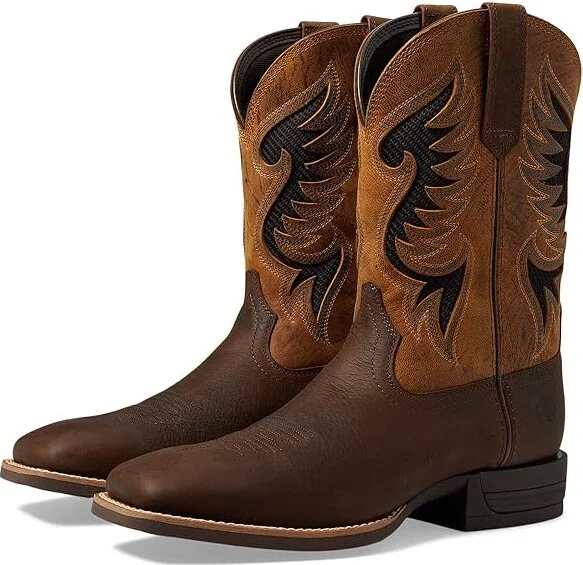 Ariat Cowpuncher VentTEK Western Boots Men's Shoes Dark Brown/Golden Mustard : 8.5 D - Medium, Leather