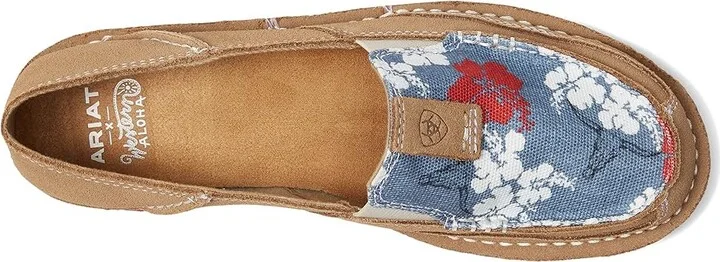 Ariat Cruiser Western Aloha Women's Shoes Walnut/Red White Blue Pareau Print : 6 B - Medium, Leather/Textile - Image 2
