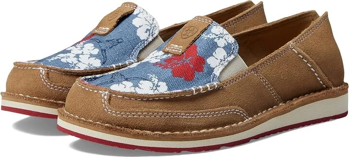 Ariat Cruiser Western Aloha Women's Shoes Walnut/Red White Blue Pareau Print : 6 B - Medium, Leather/Textile