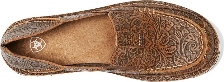 Ariat Cruiser Women's Slip on Shoes Brown Floral Emboss : 6 B - Medium, Leather/Suede/Textile - Image 2