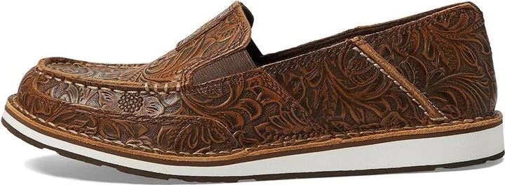 Ariat Cruiser Women's Slip on Shoes Brown Floral Emboss : 6 B - Medium, Leather/Suede/Textile - Image 6