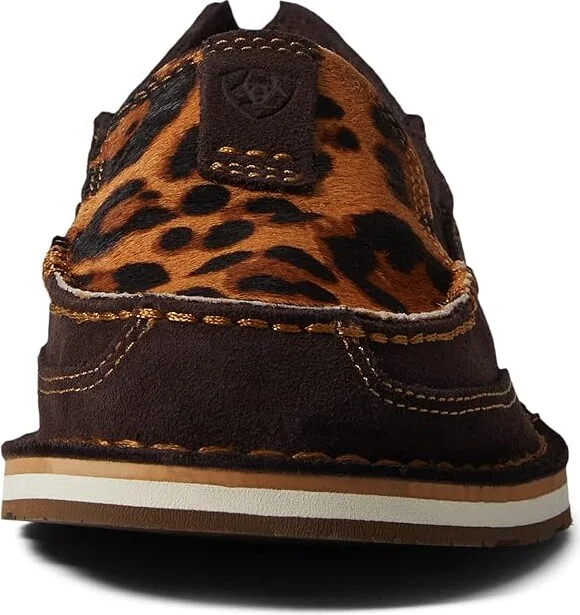 Ariat Cruiser Women's Slip on Shoes Chocolate Suede/Leopard Hair On : 6 B - Medium, Hair Calf/Leather/Suede - Image 2