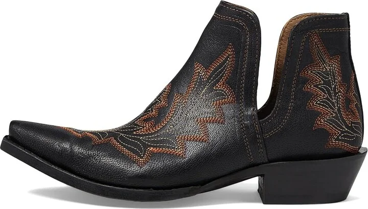 Ariat Dixon Low Heel Western Boot Women's Shoes Bohemian Black : 5.5 B - Medium, Leather - Image 5