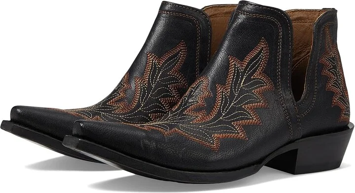 Ariat Dixon Low Heel Western Boot Women's Shoes Bohemian Black : 5.5 B - Medium, Leather