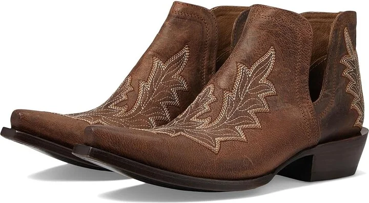 Ariat Dixon Low Heel Western Boot Women's Shoes Rhino Tan : 5.5 B - Medium, Leather
