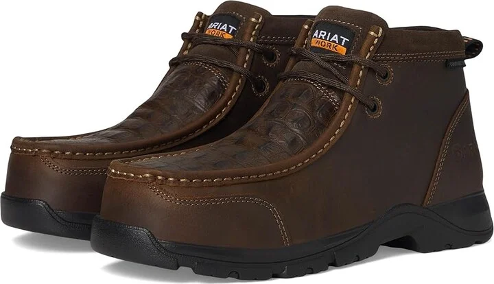 Ariat Edge LTE Moc Composite Toe Work Boot Men's Boots Brown/Brown Croco Print : 7 D - Medium, Leather