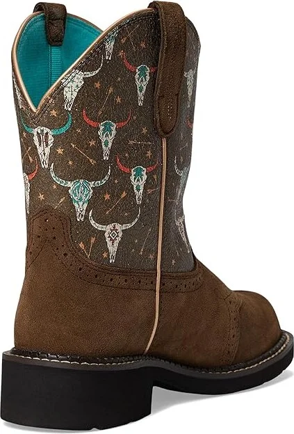 Ariat Fatbaby Heritage Farrah Western Women's Boots Cowboy Women's Boots Barley/Boho Skull Print : 6 B - Medium, Leather - Image 3