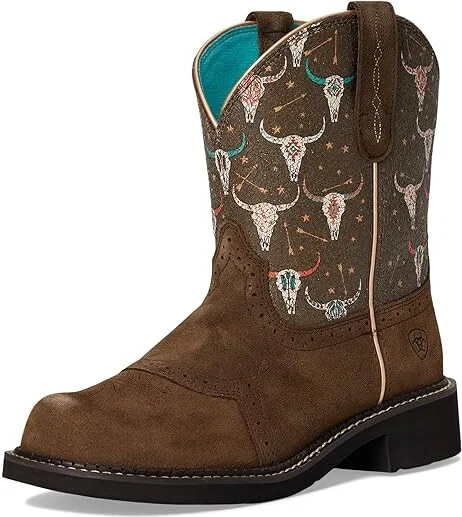 Ariat Fatbaby Heritage Farrah Western Women's Boots Cowboy Women's Boots Barley/Boho Skull Print : 6 B - Medium, Leather - Image 5
