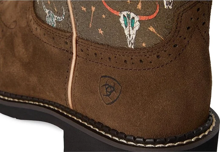 Ariat Fatbaby Heritage Farrah Western Women's Boots Cowboy Women's Boots Barley/Boho Skull Print : 6 B - Medium, Leather - Image 7