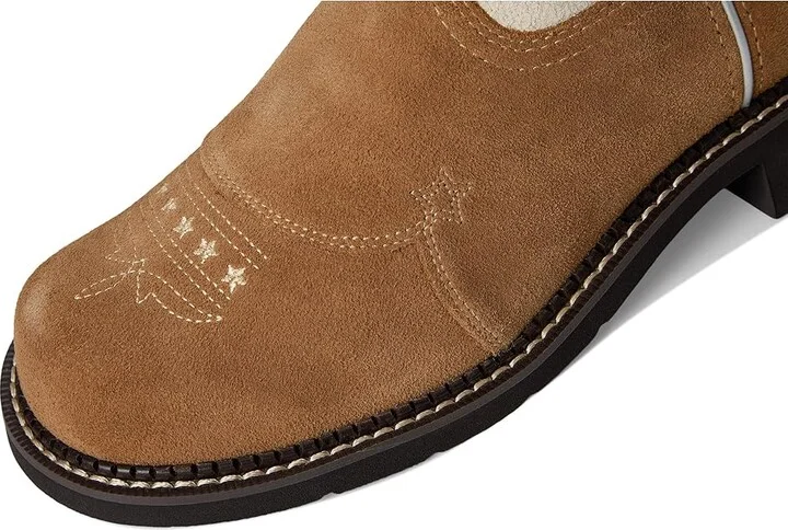 Ariat Fatbaby Heritage Star Western Women's Boots Cowboy Women's Boots Dark Tan Suede : 5.5 B - Medium, Leather - Image 2